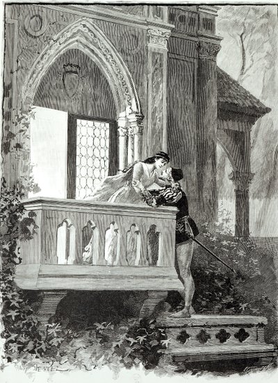 Scene from Act II of Romeo and Juliet, performed at the Theatre National de l